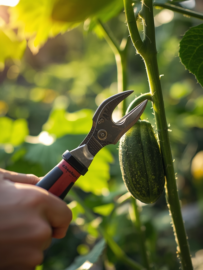 Steps for pruning cucumber vines for vertical growth