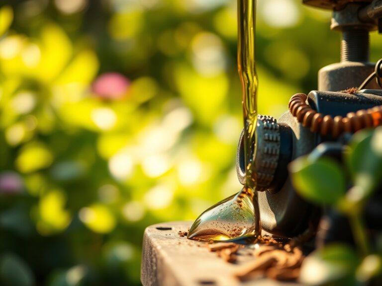 Steps for checking engine oil in garden power tools