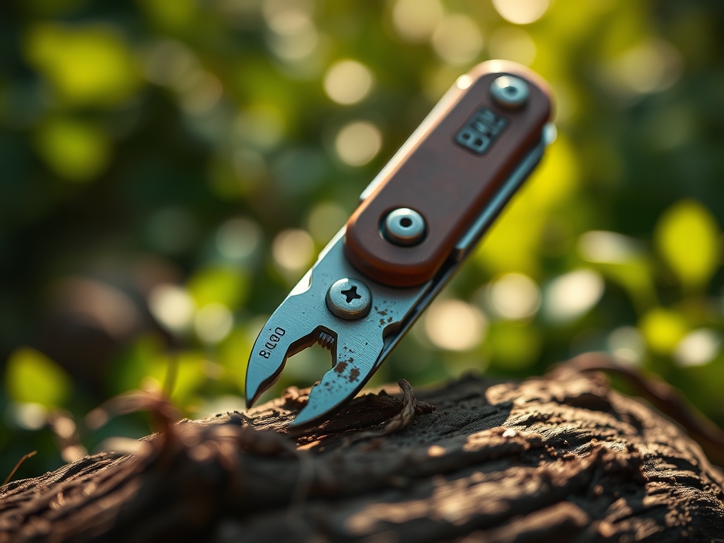 Using a multi-tool for quick garden repairs