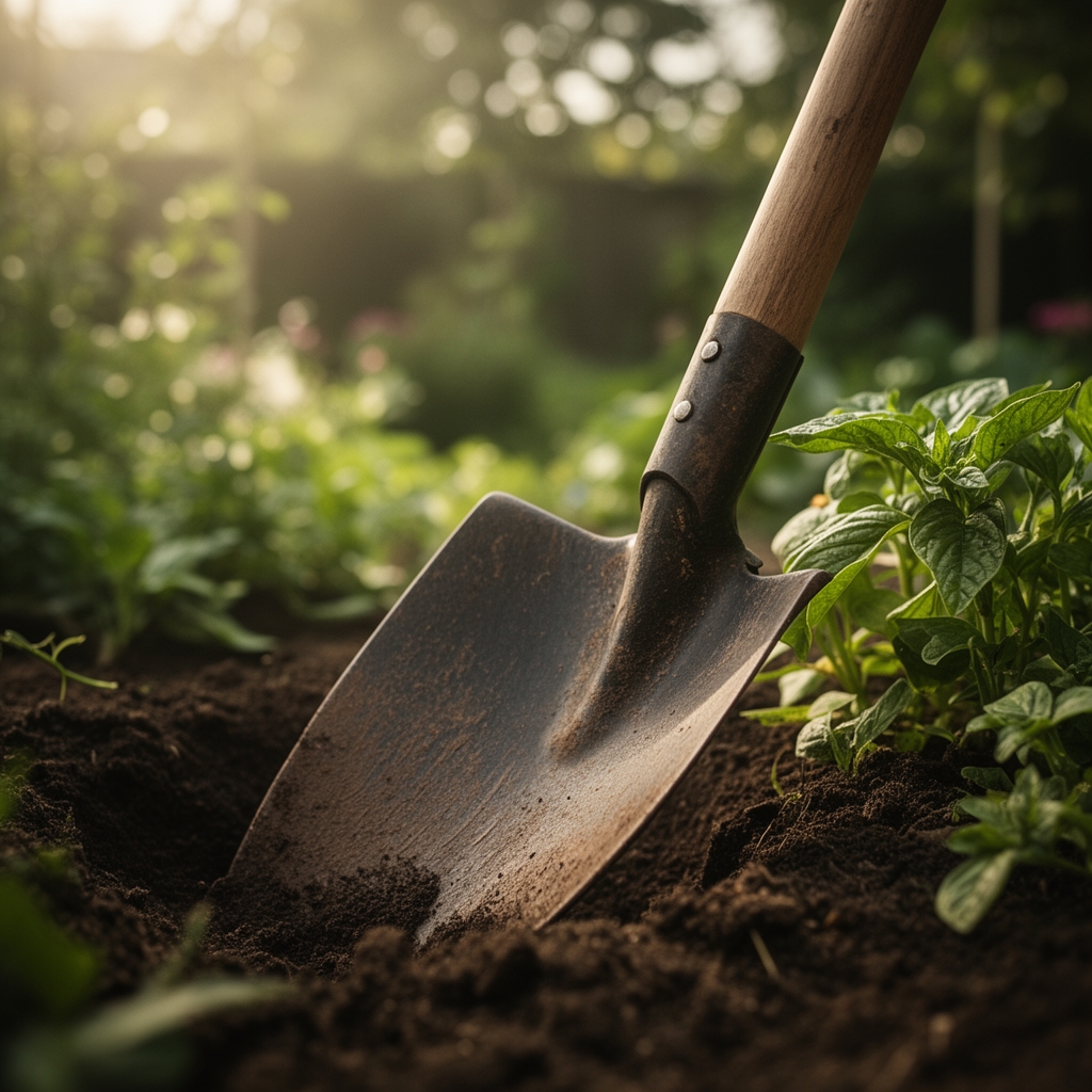 Using a point shovel for deep digging